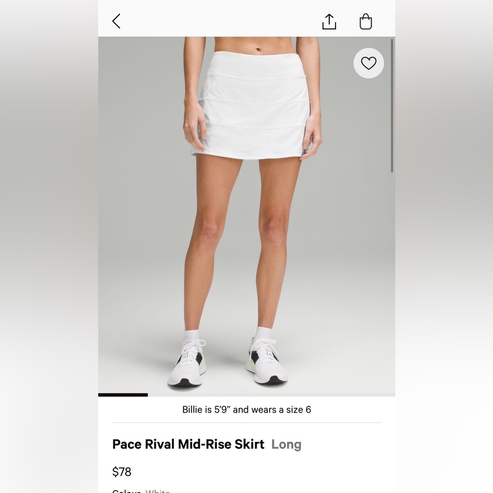 Lululemon Pace Rival Skirt